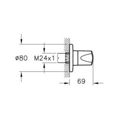 Origin Ankastre Stop Valf-Sıva Üstü Krom A41458