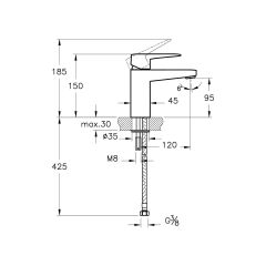 Root Square Lavabo Bataryası M  A42732