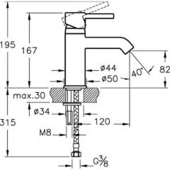Minimax S Lavabo Bataryası Krom A41984