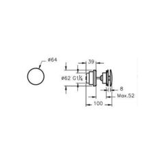 Lavabo Yuvarlak Süzgeci (sabit) Krom A45148 A45148