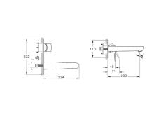 Flow Soft  Ankastre Lavabo Bataryası (Sıva Üstü)  A43175 Krom