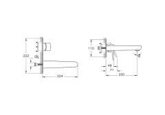 Flow Soft  Ankastre Lavabo Bataryası (Sıva Üstü)  A43175 Krom