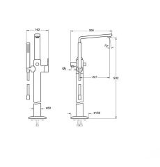 Suit L Küvet Bataryası Yerden El Duşu-Altın A4128723