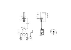 Origin Temassız Lavabo Bataryası (T.Ü. Elek.ÇSG) Krom A47213 (Tezgah Üstü Elektirikli Çift Su Girişli)