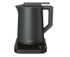 Haier Kettle Su Isıtıcı Siyah HKE7W 011 1.3L kapasite, LCD ekran, Sıcaklık aralığı 37°C - 100°C, 2200W, 21 otomatik program, hassas 1°C kontrolü, Çift vakum yalıtımlı duvar ile 12 saate kadar sıcaklık koruma, hOn (Wi-Fi) teknolojisi,3700001