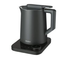 Haier Kettle Su Isıtıcı Siyah HKE7W 011 1.3L kapasite, LCD ekran, Sıcaklık aralığı 37°C - 100°C, 2200W, 21 otomatik program, hassas 1°C kontrolü, Çift vakum yalıtımlı duvar ile 12 saate kadar sıcaklık koruma, hOn (Wi-Fi) teknolojisi,3700001
