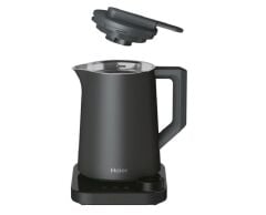 Haier Kettle Su Isıtıcı Siyah HKE7W 011 1.3L kapasite, LCD ekran, Sıcaklık aralığı 37°C - 100°C, 2200W, 21 otomatik program, hassas 1°C kontrolü, Çift vakum yalıtımlı duvar ile 12 saate kadar sıcaklık koruma, hOn (Wi-Fi) teknolojisi,3700001