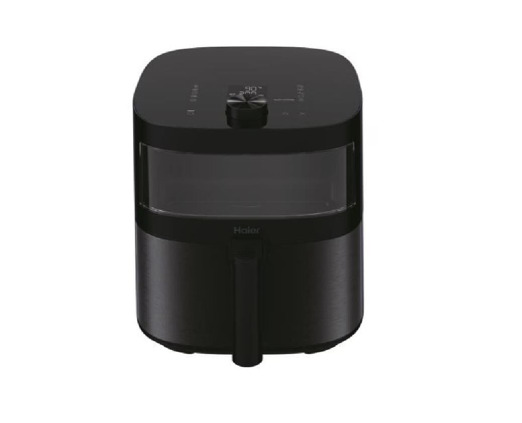 Haier Airfryer Fritöz Siyah HAF5TWA3 011 2000 W çok amaçlı pişirici,  7 l maksimum kapasite, Cam pencere, Manuel ayarlar, Kaymayı önleyen ayaklar, Yapışmaz yüzey, Ergonomik sap, 4'e kadar porsiyon, Dahili LED ışık, Çıkarılabilir çekmece, Bul