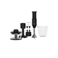 Haier El Blender Seti Siyah HHB5B5 011 (5 parça ) 1000 W el blenderı,  Cam doğrayıcı kase malzemesi, 4'lü doğrayıcı bıçak sistemi, Paslanmaz çelik bıçak, 3'lü blender bıçak sistemi, Paslanmaz çelik çırpma malzemesi, Turbo fonksiyonu, hOn Uygulaması i