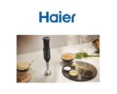 Haier El Blender Siyah HHB5B2 011  1000 W el blenderı, Paslanmaz çelik bıçak, 3'lü bıçak sistemi, Turbo fonksiyonu, hOn Uygulaması ile içeriklere erişim, Emniyet kilitleme sistemi, Aksesuarlar: Ölçüm kabı, 90 ml karıştırma kabı kapasit