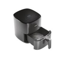 Haier Airfryer Fritöz Siyah HAF5P 011 1500 W çok amaçlı pişirici, 5 l maksimum kapasite, Manuel ayarlar, Kaymayı önleyen ayaklar, Yapışmaz çekmece malzemesi, hOn Uygulaması ile içeriklere erişim, Ergonomik sap, Kauçuk kaplı sap malzemesi,