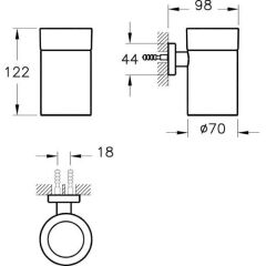 Projekta Diş Fırçalık Yuvarlak Krom A44172