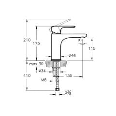 Root Round Lavabo Bataryası L  Mat Siyah A4270636 Large