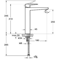 Root Square Lavabo Bataryası XL Fırçalı Nikel  A4273334 X Large