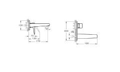 Root Square Ankastre Lavabo Bataryası S.üstü Altın A4273823 sıva üstü altın