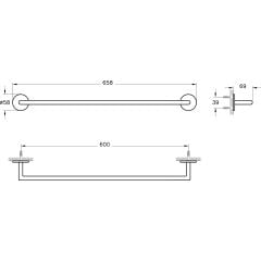 Origin Uzun Havluluk 60 cm Mat Siyah A4489736