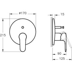 Root Round Ankastre Banyo Bataryası S.üstü F.Nikel A4272734 Sıva üstü Fırçalı Nikel