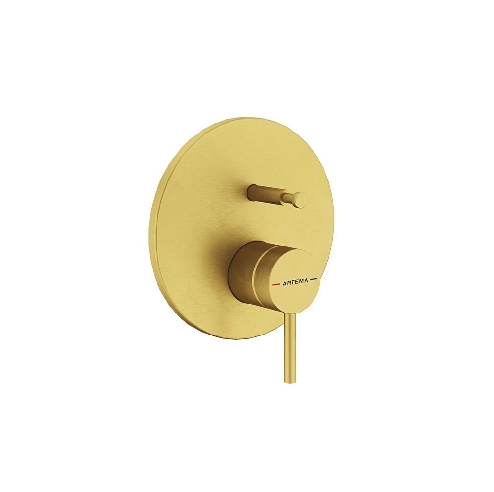 Minimax Round  Ank Mek Banyo Bat,Minibox,F.Altın A4362025  Ankastre Banyo  Bataryası Fırçalı Altın