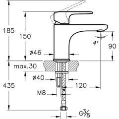 Root Round Lavabo Bataryası M  A42705