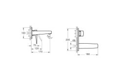 Root Square Ankastre Lav Bat. (Sıva Üstü) S.Altın A4273874 Soft Altın