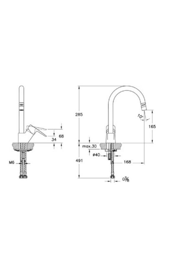 Flow Soft Eviye Bataryası (C-Tip) Alçak Krom A43404