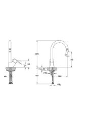 Flow Soft Eviye Bataryası (C-Tip) Alçak Krom A43404