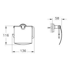 Base 300 Tuvalet kağıtlığı, kapaklı Krom A44112