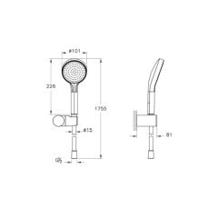 Base R El Duşu 1F,100mm Krom A45907