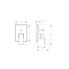 Minimax Square Ank.Banyo Bataryası Mnbx,Mek,Krom Ankastre Mekanik Batarya
