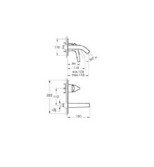 Ankastre Lavabo Bataryası  Sıvaüstü Grubu - Flow A42240