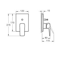 Root Square Ankastre Banyo Bataryası Fırçalı Nikel A4275234