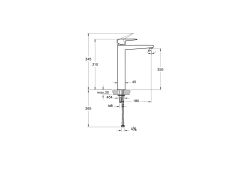Root Square Lavabo Bataryası XL  A42733 Krom