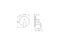 Flow Round Ankastre Banyo Bat. Sıvaüstü Grubu A43182 Banyo Bataryası