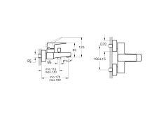 Root Square Banyo Bataryası Krom A42737