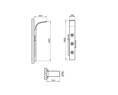 MdS-06 160x022 Metal J TiP-56650001000 E A45808 Masajlı Duş Sistemi
