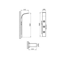 MdS-06 160x022 Metal J TiP-56650001000 E A45808 Masajlı Duş Sistemi