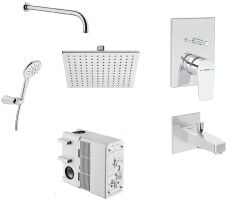 Flow Square Ankastre Banyo  Seti   Krom A49305 (A43208-A41949-A45652-A45707STA-A45736-A43131)