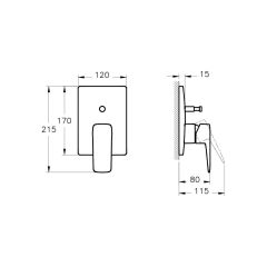 Root Square Ankastre Banyo Bataryası  A42752