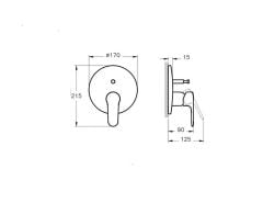 Root Round Ankastre Banyo  Bataryası (sıva üstü) A42727