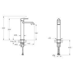 Yeni Suit Lavabo Bataryası (Üstten Yüksek) Krom A42814