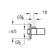 Root Square Ankastre Elduşu Çıkışı Bakır A4523326